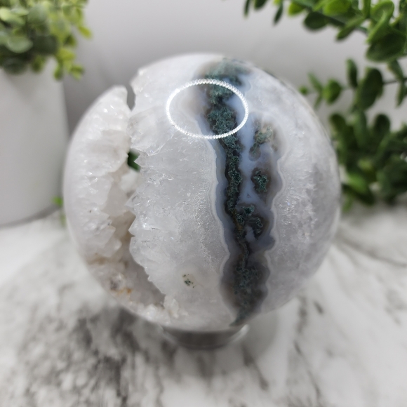 SOLD Moss Agate Sphere - Picture 4 of 6